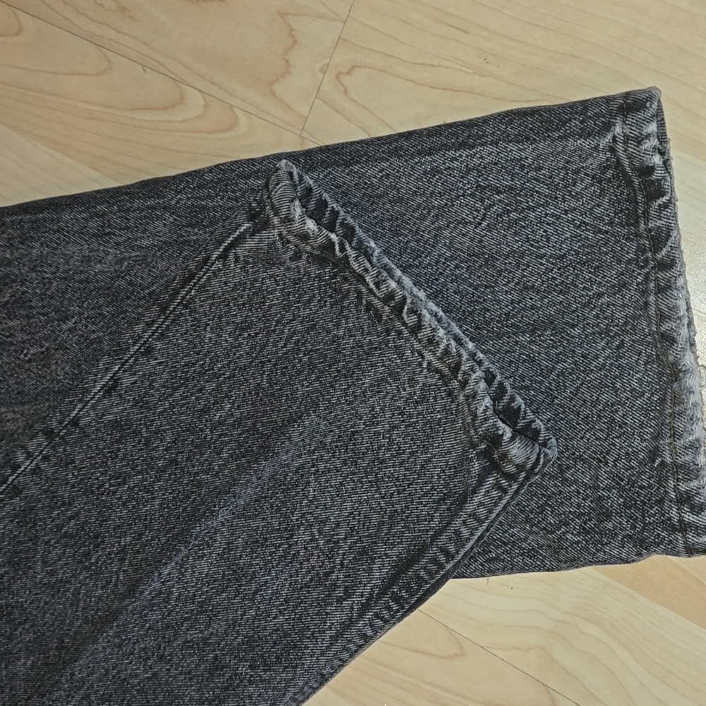 Vintage Levi 501 Button Fly Black Wash Jeans 38x32 Usa Made Ripped Crotch - Picture 13 of 16